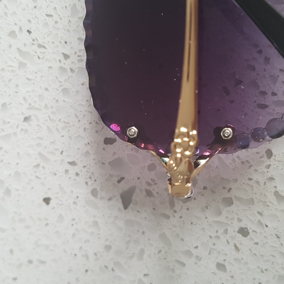 UV400 Purple Rhinestone Deluxe Sunglasses - Picture 10 of 10
